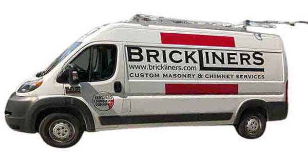 Brickliners Truck with logo and ladder on top
