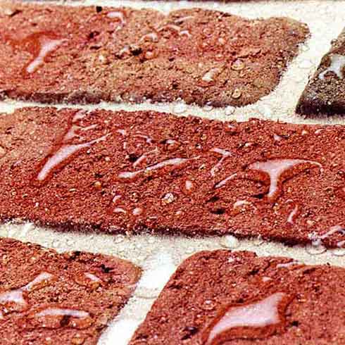 After sealing water beading on bricks